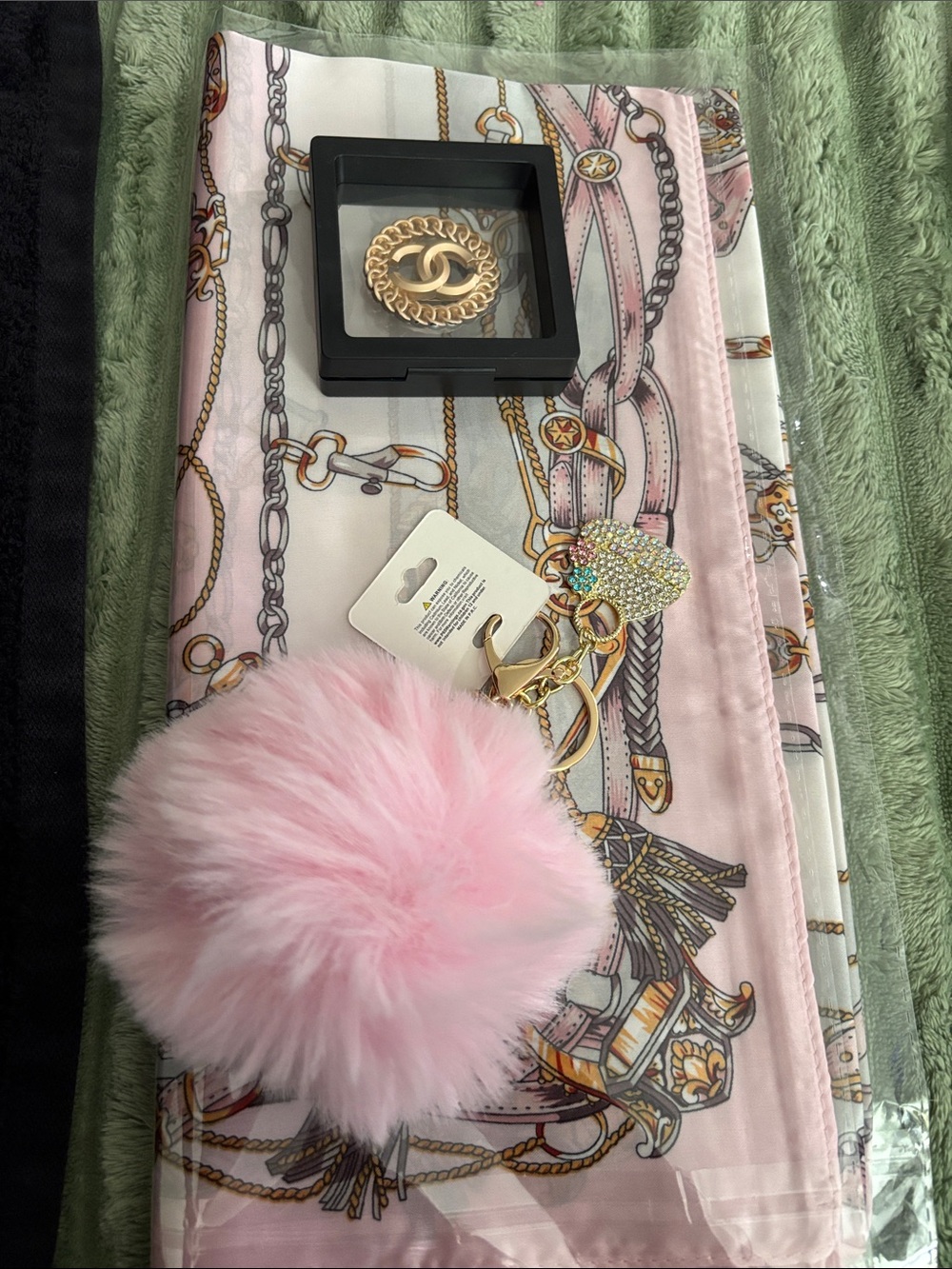 Fashion Scarf- Bag Charm and Brooch🌸